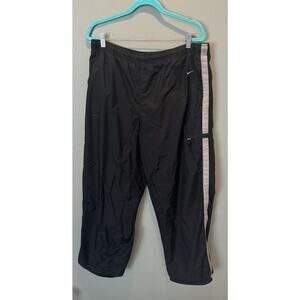 Vintage Y2K 2000s Nike Black Sporty Windbreaker Pants Silver Tag Track Nylon
